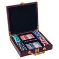 100 Chip Poker Set in Rosewood Case